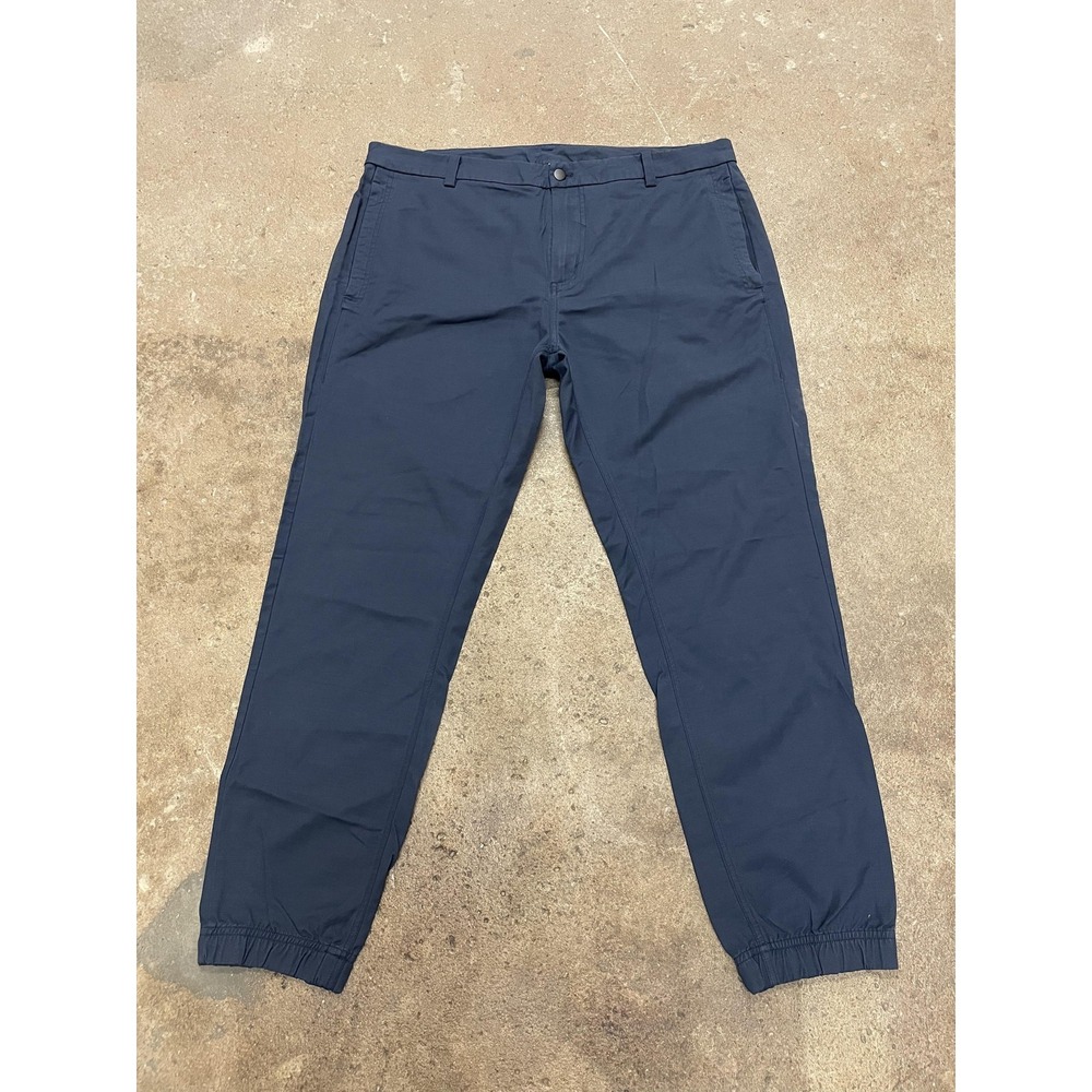 Lululemon Pants Mens 40 Blue Woven Joggers Elastic Cuff Stretch Chino Casual